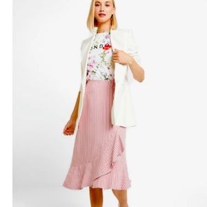 2/$99 NWT T ED BAKER  CORYN LAYERED STRIPPED MIDI SKIRT SZ US 5  OR TED SZ 1